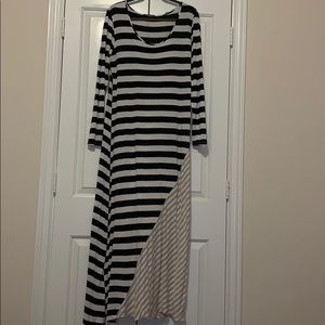 Striped Long Sleeve Maxi Dress